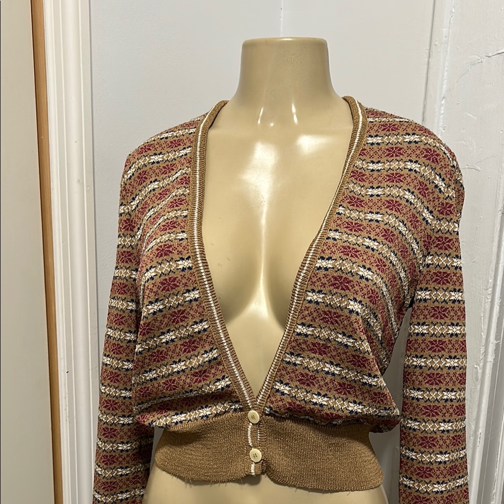 Vintage CASTLEBERRY Striped Knit Cardigan Sweater